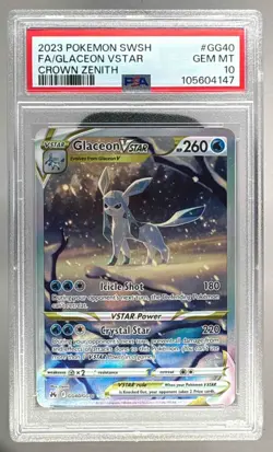 2023 Pokemon Sword & Shield Crown Zenith GG40 Glaceon VSTAR PSA 10 105604147 - Image 1