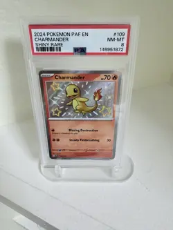 Pokemon 2024 SV Paldean Fates Charmander 109/091 Shiny Rare Holo PSA 8 - Image 1