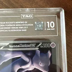 2026 Pokemon Ascended Heroes Team Rocket’s Mewtwo #281 SIR TAG 10 GEM Score 958 - Image 2