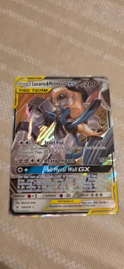 Lucario & Melmetal GX 120/214 Sm-Unbroken Bonds Ultra Rare Holo TAG TEAM 260 HP - Image 1