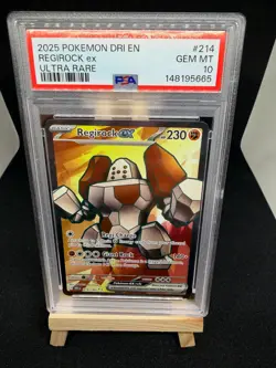 2025 Pokemon Destined Rivals Regirock EX PSA 10 #214 - Image 1