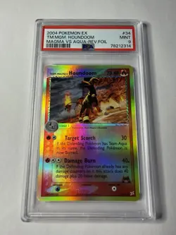 2004 POKEMON EX TEAM MAGMA VS TEAM AQUA TEAM MAGMA'S HOUNDOOM-REVERSE FOIL PSA 9 - Image 1
