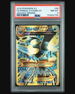 2015 Pokemon XY Ancient Origins PSA 8 Mega Primal Kyogre EX #96 FULL ART - Image 1