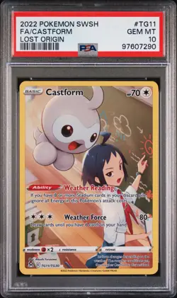 2022 POKEMON SWORD & SHIELD LOST ORIGIN #TG11 FULL ART/CASTFORM PSA 10 - Image 1