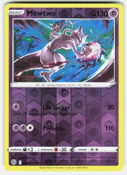 MEWTWO 056/172 RARE BRILLIANT STARS POKEMON REVERSE HOLO NM/M - Image 1