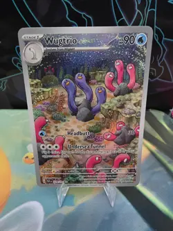 Wugtrio - 224/091 - Illustration Rare - Paldean Fates - Holo - NM/M - PAF - Image 1