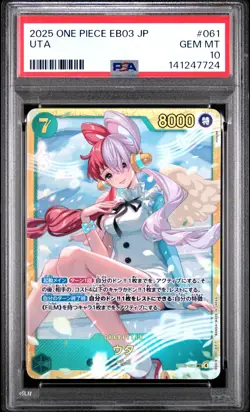2025 ONE PIECE JPN EB03-EXTRA BOOSTER -ONE PIECE HEROINES ED- #061 UTA PSA 10 - Image 1