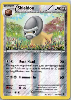 Pokemon TCG Shieldon 69/114 Steam Siege Rev Holo NM - Image 1