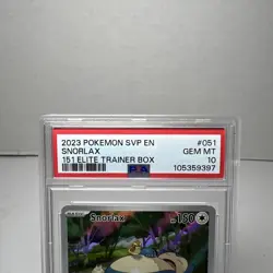 Pokemon Snorlax 151 ETB Promo #051 PSA 10 Gem Mint 2023 - Image 2