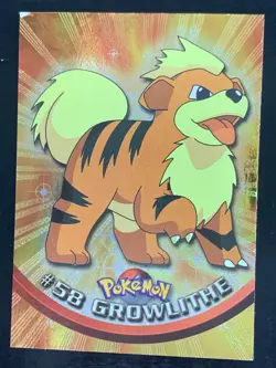 Growlithe 58 Black Logo Holo TV Animation Edition 1999 Topps Pokemon Foil - Image 1