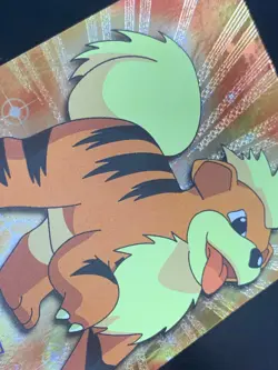 Growlithe 58 Black Logo Holo TV Animation Edition 1999 Topps Pokemon Foil - Image 3