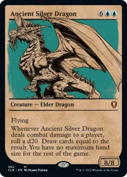 MTG Ancient Silver Dragon (Showcase) Commander Legend Baldur's Gate #382 MYTHIC - Image 2
