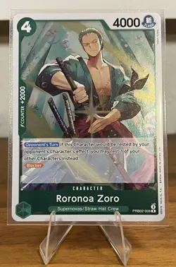 One Piece TCG - Roronoa Zoro PRB02-006 Rare Foil [Blocker] - Image 1