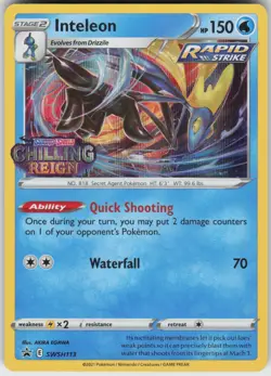 Holo Foil Inteleon - (Prerelease) SWSH113 Promo SWSH: Sword & Shield Promo Cards - Image 1