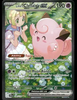 Pokemon Cards Lillie's Clefairy ex 184/159 Journey Together NM *2 - Image 1