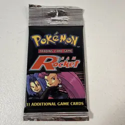⭐Pokemon TCG Team Rocket Unlimited Booster Pack Sealed WoTC 2000 Vintage11Cards 742818061742 - Image 1