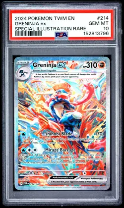 Greninja EX 2024 Pokemon Twlight Masquerade Illustration Rare #214/167 PSA 10 - Image 1