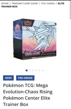 Chaos Rising Pokemon Center ETB Elite Trainer Box Pokemon PRESALE CONFIRMED - Image 1