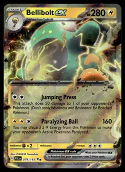 BELLIBOLT EX 079/193 DOUBLE RARE PALDEA EVOLVED POKEMON - Image 1
