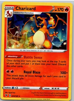 Charizard 025/185 Rare Vivid Voltage Pokemon NM - Image 1