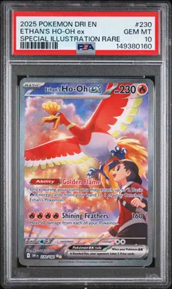 2025 POKEMON DRI EN-DESTINED RIVALS #230 ETHAN'S HO-OH EX PSA 10 - Image 1