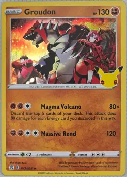 Groudon 017/025 Rare Celebrations Pokemon Holo Near Mint - Image 1