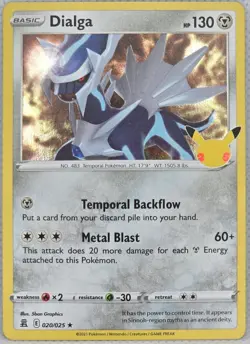 Dialga 020/025 Rare Celebrations Pokemon Holo Near Mint - Image 1