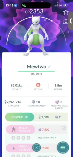 Pokemon Go Shiny Legendary Mewtwo - Image 1