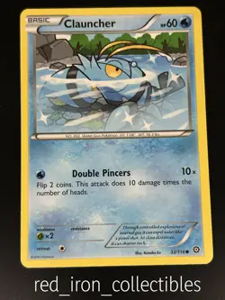 Clauncher 33/114 Common Steam Siege XY Pokemon Card 2016 - Image 1