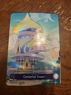 Kayou My Little Pony Card Game Alt Art Canterlot Tower SD01-ER07 Foil Card - Image 1