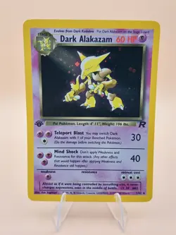 Dark Alakazam 1st Edition Holo Rare Team Rocket 1/82 Pokemon Card - WOTC 1999 - Image 1