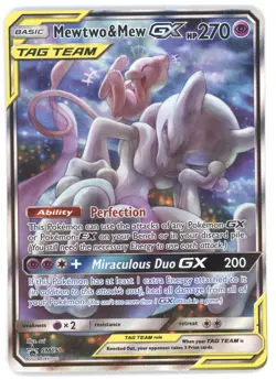 2019 Sun & Moon Unified Minds Mewtwo & Mew GX Black Star Promo #SM191 - Image 1