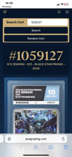 Pokemon N's Zekrom 031 Black Star Promo Sequential Ace 10 Gem x 2 9 Corners - Image 5