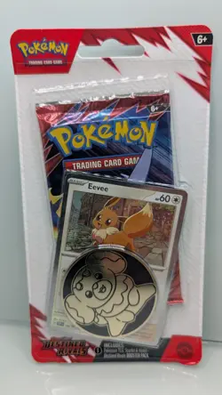 Pokemon TCG Destined Rivals Blister Pack 1 Booster Pack Eevee Promo - Image 1