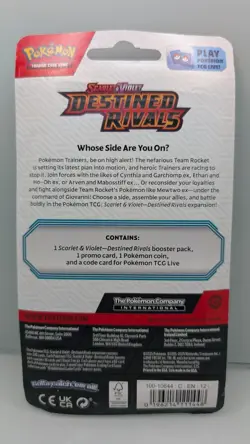Pokemon TCG Destined Rivals Blister Pack 1 Booster Pack Eevee Promo - Image 2
