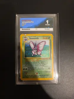 ACE 1 1999 POKEMON JUNGLE #13 VENOMOTH-HOLO 1 OF 1 SLAB IN THE WORLD!! - Image 1