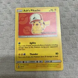 Pokemon Company Ash's Pikachu SM109 SM Promo Holo English 2017 70 HP - Image 1