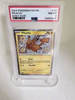 Pokemon 2024 SV Paldean Fates Pikachu 131/091 Shiny Rare Holo EN PSA 8 - Image 1
