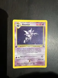 Haunter 6/62 Holo 1st Edition Pokemon Card Fossil Near Mint Minus (NM-) - Image 1