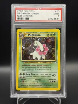 2000 Pokemon Meganium 10/111 Neo Genesis Rare Holo PSA 9 MINT - Image 1