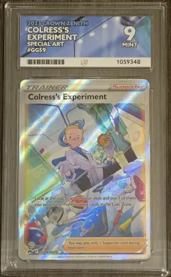 2023 Pokemon Crown Zenith Colress’s Experiment GG59/GG70 ACE 9 Full Art Trainer - Image 1