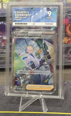 2023 Pokemon Crown Zenith Colress’s Experiment GG59/GG70 ACE 9 Full Art Trainer - Image 3
