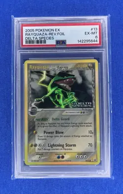 2005 POKEMON EX DELTA SPECIES #13 RAYQUAZA-REVERSE FOIL PSA 6 - Image 1
