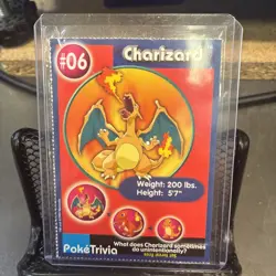 Charizard #06 PokeTrivia 1999 Burger King Promo Perforated Pokemon - Image 1