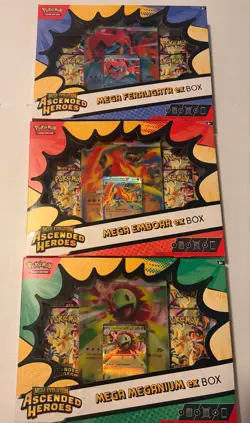 Pokemon TCG Mega Evolution Ascended Heroes ex Box 3pack - Image 1