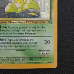 Pokemon Victreebel 14/64 Jungle Unlimited Holo Rare Stage 2 80HP 1999 - Image 5