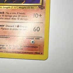 Pokemon TCG Flareon Jungle 1st Edition Rare Regular 19/64 70 HP 1999 English - Image 5
