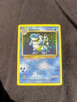 Pokemon Blastoise 002/102 Base Set (Shadowless) Holo Custom Made 1:1 Replica Art - Image 1