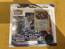 Pokemon TCG - Chilling Reign - Triple Booster Blister - Eevee Promo New & Sealed - Image 1