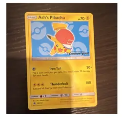 Pokemon Ash's Pikachu SM114 Promo Holo 2017 English SM Set HP 70 - Image 1